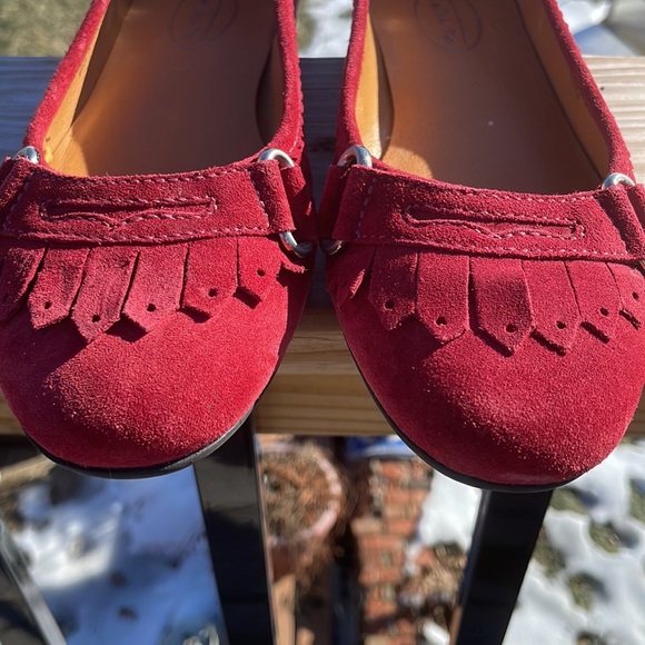 Talbots women’s red suede ballet slipper flats size 6.5, excellent condition - Picture 1 of 11